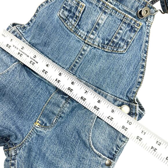 Oshkosh B'Gosh Genuine Kids 18 Months Denim Jean Bib Overalls Pockets - Picture 4 of 7
